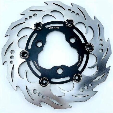 Disques de frein avant et arrière en acier inoxydable 220/245/260 mm pour motos et scooters Aerox Nitro BWS Zuma RSZ Jog Force M3 N1S - Noir 220 mm (1/4)