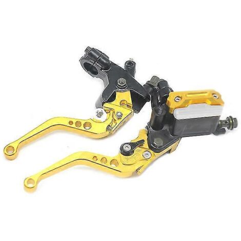 Levier de maître-cylindre de frein et d'embrayage hydraulique Alconstar 7/8" pour motos Harley, Honda, Yamaha, Kawasaki et Suzuki - ensemble doré (1/5)