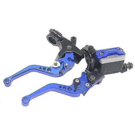Levier de maître-cylindre de frein et d'embrayage hydraulique Alconstar 7/8" pour motos Harley, Honda, Yamaha, Kawasaki et Suzuki - kit bleu (1/5)