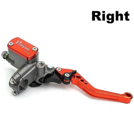 Maître-cylindre de frein et d'embrayage hydraulique 22 mm pour moto Honda, Yamaha, Kawasaki, Suzuki, motocross, Vespa, dirt bike et pit bike - Orange droit (1/5)