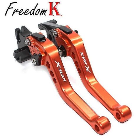 Leviers de frein et d'embrayage réglables CNC pour Yamaha Xmax 250, Xmax 300 et Xmax 400 (orange) (1/5)