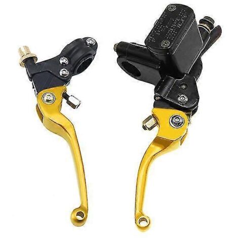 1 paire de leviers de maître-cylindre hydraulique CNC 100/130 mm pour moto tout-terrain CRF, KLX, YZF, RMZ - Or (1/5)