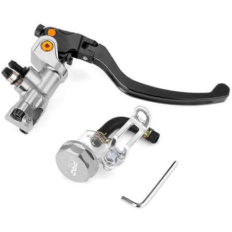 Maître-cylindre de frein à montage radial universel 19rcs, levier d'embrayage, câble, pompe hydraulique, leviers de frein pour moto Nanja Honda - Levier de pompe argenté (1/5)