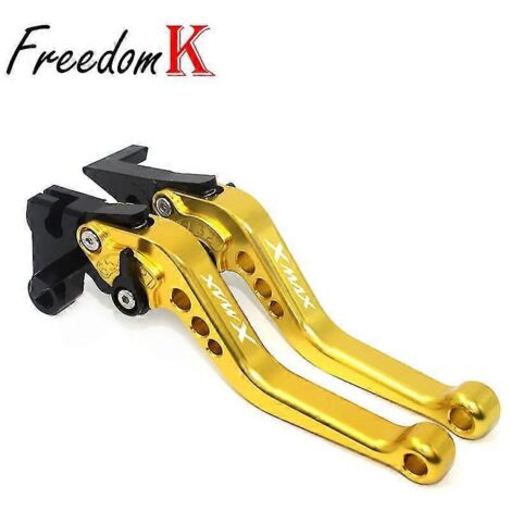 Leviers de frein et d'embrayage réglables CNC pour Yamaha Xmax 250, Xmax 300 et Xmax 400 (couleur or).