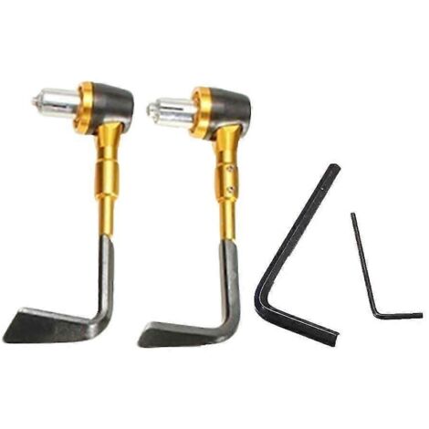 1 paire de protège-mains de guidon de moto 7/8 pouces (22 mm) avec levier de frein et d'embrayage - Accessoires pour cadre et carrosserie - Nouveauté 2022 - Couleur : Doré (1/5)