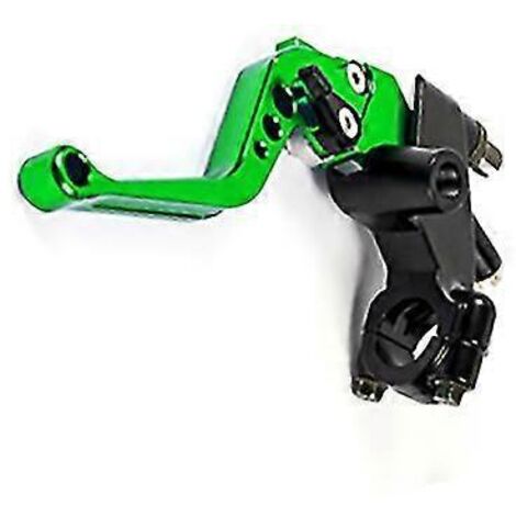 Levier de maître-cylindre de frein et d'embrayage hydraulique Alconstar 7/8" pour motos Harley, Honda, Yamaha, Kawasaki et Suzuki - vert, côté gauche (1/5)