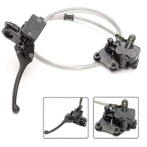 Kit de frein à disque avant pour moto, compatible avec la plupart des pit bikes, dirt bikes, quads et VTT de 110cc, 125cc et 140cc. Comprend étrier, maître-cylindre, flexible et plaquettes de frein. (1/5)