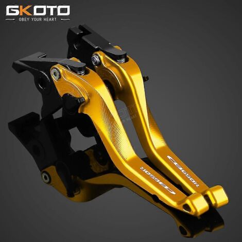Accessoires moto pour Honda CB650R (2018-2022) : leviers de frein et d'embrayage courts de haute qualité, usinés CNC et réglables (dorés). (1/5)