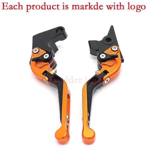 Logo gravé au laser pour BMW G310GS (2017-2018) - Leviers de frein et d'embrayage réglables CNC - Orange (1/5)
