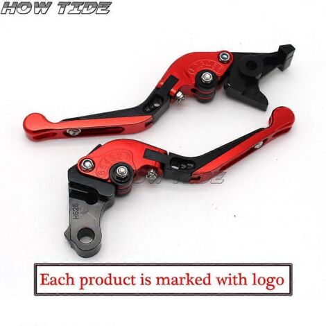 Logo laser pour Kawasaki Z750 (sauf modèle Z750s) 2004-2006, levier de frein et d'embrayage pliable et extensible CNC – Rouge et noir (1/5)