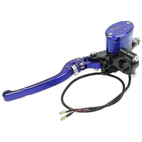Maître-cylindre de frein de moto, rétroviseur, siège, levier d'embrayage hydraulique, universel, noir, pompe d'embrayage de frein à disque, levier réglable, bleu, gauche (1/5)