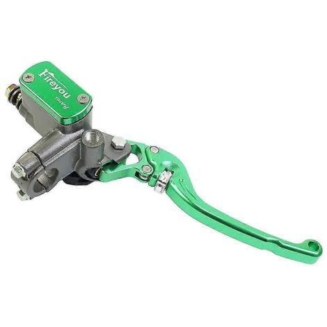 Maître-cylindre de frein, levier d'embrayage et pompe hydraulique pour moto de course et de route Yamaha, Kawasaki et Suzuki (rouge, frein avant droit - vert). (1/5)