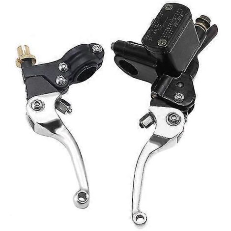 1 paire de leviers de maître-cylindre hydraulique CNC 100/130 mm pour moto tout-terrain CRF, KLX, YZF, RMZ - Argenté (1/5)