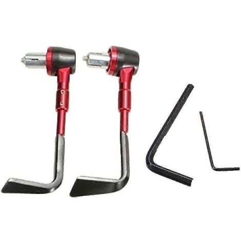 1 paire de protège-mains de guidon de moto 7/8 pouces (22 mm) avec levier de frein et d'embrayage - Accessoires - Modèle 2022 - Rouge (1/5)