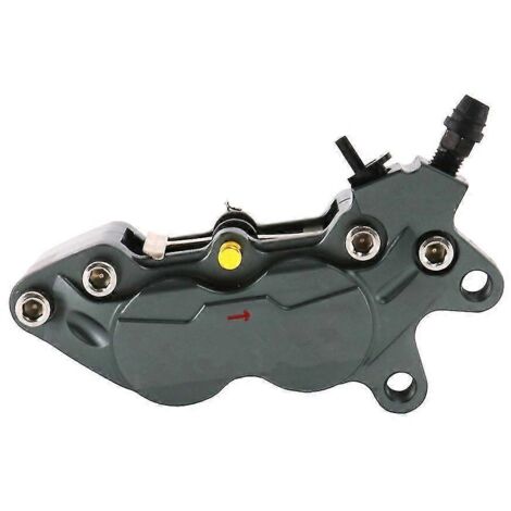 Étrier de frein axial universel pour moto, fixation 40 mm, 4 pistons, compatible Honda, Yamaha, Kawasaki et Suzuki (gris, côté droit). (1/5)