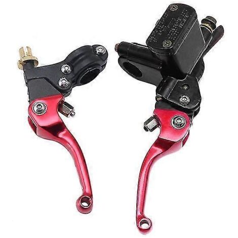 1 paire de leviers de maître-cylindre hydraulique CNC 100/130 mm pour moto tout-terrain CRF, KLX, YZF, RMZ - Rouge (1/5)