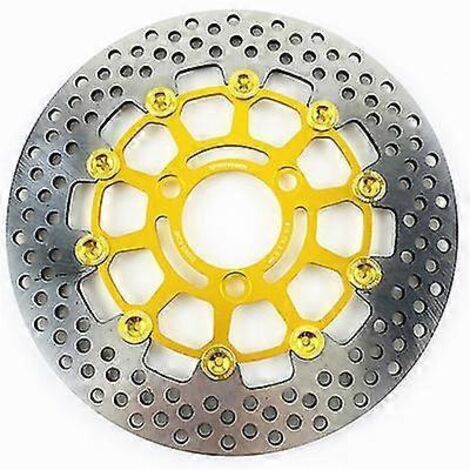 Disque de frein flottant universel en aluminium CNC 3 trous 260 x 70 mm pour moto Yamaha BWS WiSP - or (1/5)