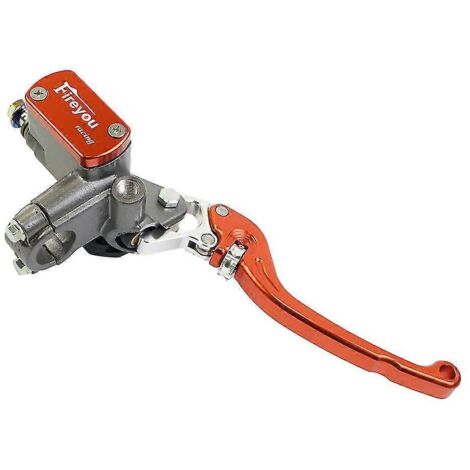 Maître-cylindre de frein, levier d'embrayage, pompe hydraulique pour moto de course et de route Yamaha, Kawasaki, Suzuki (rouge, frein avant droit orange). (1/5)