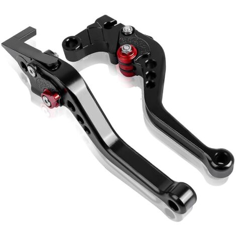 Levier de frein et d'embrayage réglable, pliable et extensible pour motos Yamaha FZ6, FZ6 Fazer (2004-2010), XJ6, FZ6R (2009-2020) et FZ8 (2011-2015) - modèle court (1/5)