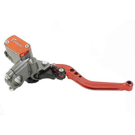 Maître-cylindre de frein et d'embrayage pour moto, levier de guidon, embrayage hydraulique, moteur de course pour 22 mm Honda, Yamaha, Kawasaki, Suzuki - Orange droit (1/5)