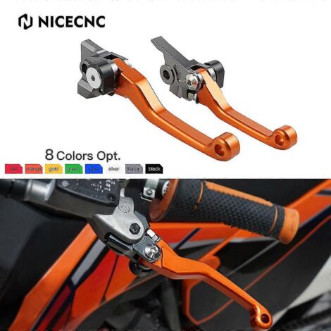 Levier de frein et d'embrayage pour motos KTM EXC, EXCF, SX, SXF, XC, XCF, XCW 250, 300, 350, 400, 450, 500, 350F et 450F (2014-2023, modèles 2022 et 2021) - Bleu (1/5)