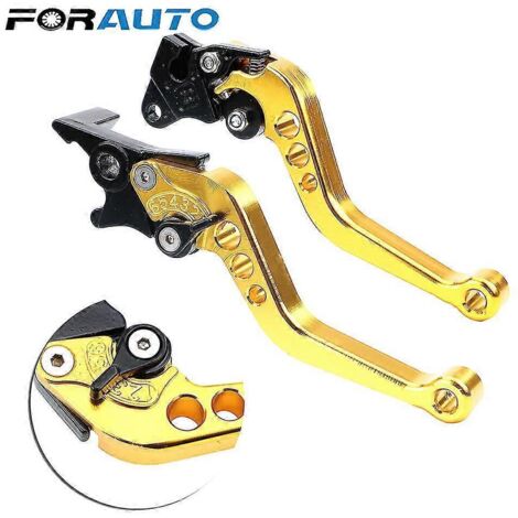 1 paire de poignées de frein en alliage pour moto, leviers de frein à tambour d'embrayage CNC, compatibles avec la modification de motos - Bleu (1/5)