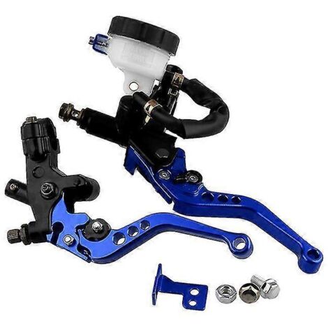 Maître-cylindre de frein avant et d'embrayage CNC 7/8 22 mm, leviers de frein à main en alliage d'aluminium pour moto - Bleu (1/5)