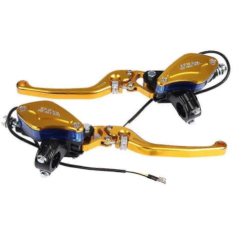 Pièces détachées pour motos Super Soco TC Max TS Pro TS Lite TSX : levier de frein hydraulique, maître-cylindre et réservoir de liquide de frein (couleur or). (1/5)