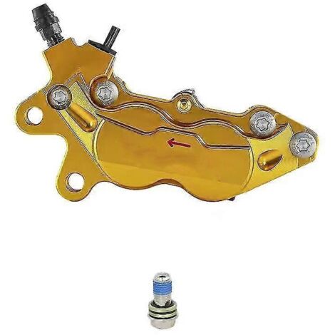 Étrier de frein axial universel pour moto, fixation 40 mm, 4 pistons, compatible Honda, Yamaha, Kawasaki et Suzuki (doré, gauche) (1/5)