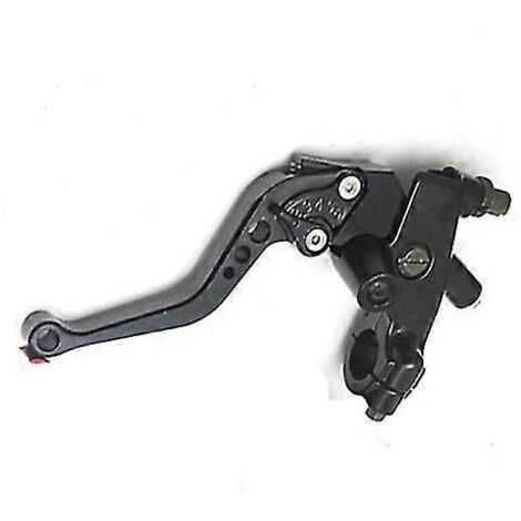 Levier de maître-cylindre de frein et d'embrayage hydraulique Alconstar 7/8" pour motos Harley, Honda, Yamaha, Kawasaki et Suzuki - Noir, côté gauche (1/5)