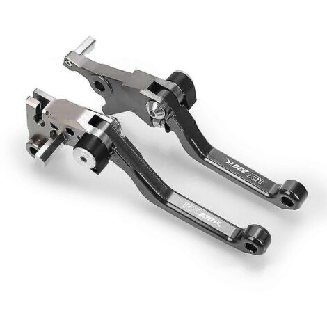 Leviers de frein et d'embrayage Pivot CNC pour Kawasaki KLX230R (2020-2021) - Accessoires moto tout-terrain et pit bike - Poignées de frein et leviers - Paire grise (1/5)