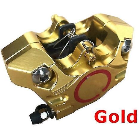 Étrier de frein arrière chromé/dur à l'oxygène pour motos, avec plaquettes, fixation 84 mm, compatible Ducati, Honda, Yamaha et Kawasaki - Or (1/5)
