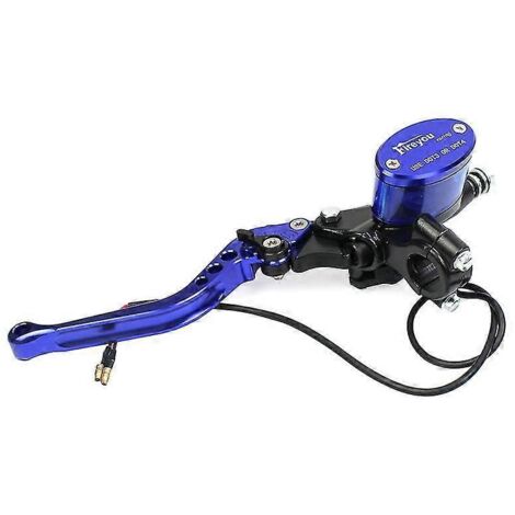 Maître-cylindre de frein de moto, rétroviseur, siège, levier d'embrayage hydraulique, universel, noir, pompe d'embrayage de frein à disque, levier réglable, barre bleue-B gauche (1/5)