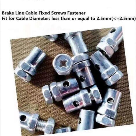10 vis de fixation pour câble de frein de moto, diamètre 2,5 mm, universelles, filetage argenté 14 x 8 mm (1/5)