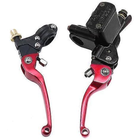 1 paire de leviers de maître-cylindre hydraulique CNC 100/130 mm pour moto tout-terrain CRF, KLX, YZF, RMZ - Rouge (1/5)