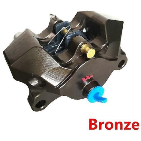 Étrier de frein arrière chromé/dur à l'oxygène pour motos, avec plaquettes, fixation 84 mm, compatible Ducati, Honda, Yamaha et Kawasaki (bronze) (1/5)