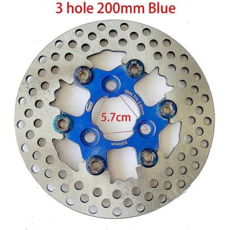 Disques de frein flottants universels en alliage d'aluminium pour moto, diamètre extérieur 200 mm/220 mm/245 mm/260 mm, plaquettes de frein à refroidissement rapide, 5,7 cm, bleu, 200 mm (1/5)