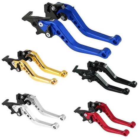 Lot de 2 poignées de frein en alliage pour moto, modification CNC, levier de frein à tambour d'embrayage - rouge (1/5)
