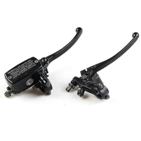 Maître-cylindre de frein hydraulique pour guidon de moto 7/8" (22 mm) avec levier d'embrayage - Noir (1/5)