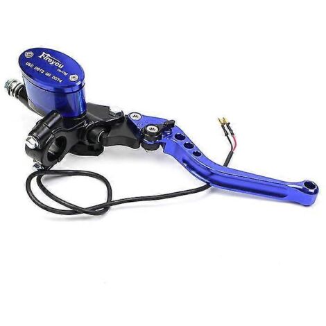Maître-cylindre de frein de moto, rétroviseur, siège, levier d'embrayage hydraulique, universel, noir, pompe d'embrayage de frein à disque, levier réglable, barre bleue, droite (1/5)