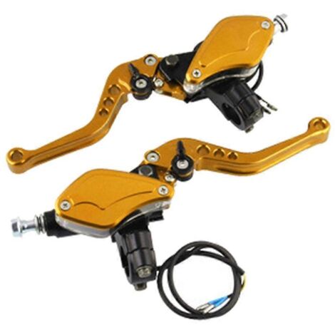 Paire de maîtres-leviers de frein hydrauliques doubles pour moto, 22 mm, 50-300 cm³ - Doré (1/5)