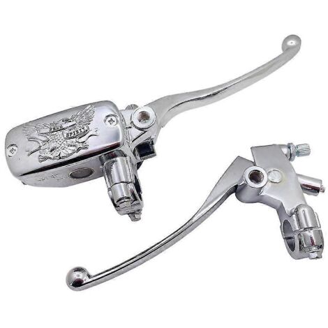 Maître-cylindre de frein hydraulique universel en alliage chromé avec motif aigle pour moto, levier d'embrayage 22 mm, pièce de frein à disque pour moto.