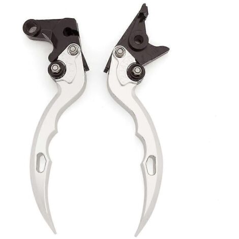 Pour Bajaj Pulsar 200 NS (toutes années) : Kit de leviers de frein et d'embrayage réglables en aluminium usiné CNC, accessoires pour moto FXCNC - argent (1/5)