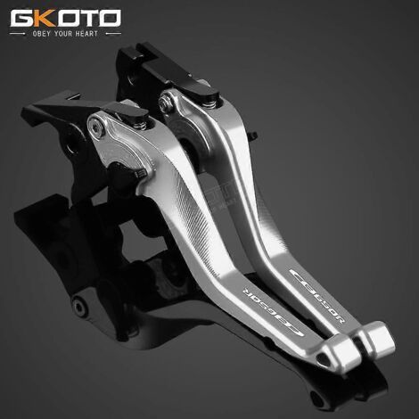 Accessoires moto pour Honda CB650R (2018-2022) : leviers de frein et d'embrayage courts de haute qualité, usinés CNC et réglables (argent). (1/5)