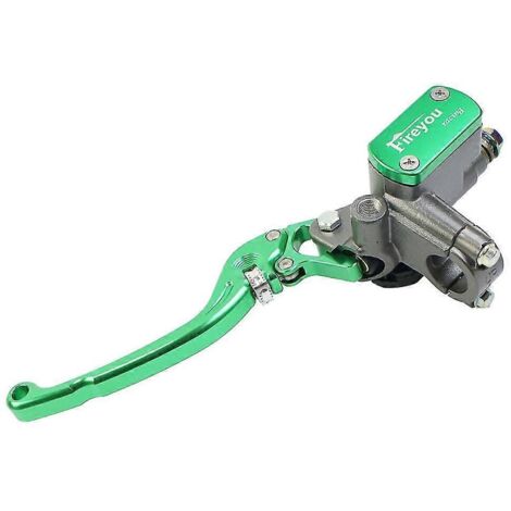 Maître-cylindre de frein, levier d'embrayage et pompe hydraulique pour moto de course et de route Yamaha, Kawasaki et Suzuki (rouge, frein avant gauche, vert). (1/5)