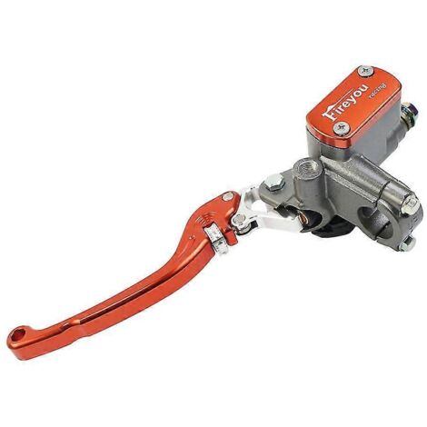Maître-cylindre de frein, levier d'embrayage, pompe hydraulique pour moto de course et de route Yamaha, Kawasaki, Suzuki (rouge, frein avant gauche orange). (1/5)