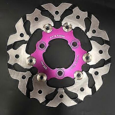 Disques de frein universels 20057 mm / 22070 mm / 26060 mm pour motos/scooters/motos sportives, disques de frein usinés CNC pour Yamaha, Honda, Suzuki, KTM - Style B 220, violet (1/5)