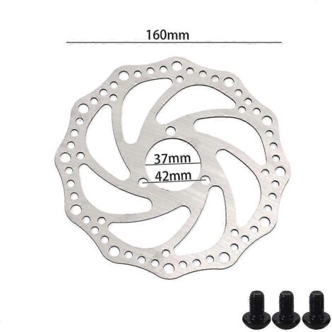 Disque de frein 3 ou 6 trous, 160 mm, pour trottinette électrique - Modèle J (avec vis) - Accessoires pour trottinette électrique (1/5)