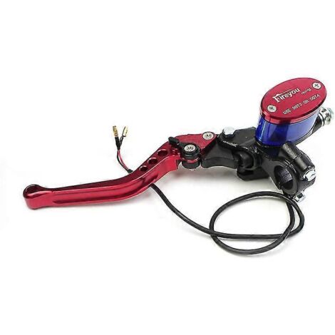 Maître-cylindre de frein de moto, rétroviseur, siège, levier d'embrayage hydraulique, universel, noir, pompe d'embrayage de frein à disque, levier réglable, barre rouge-B gauche (1/5)