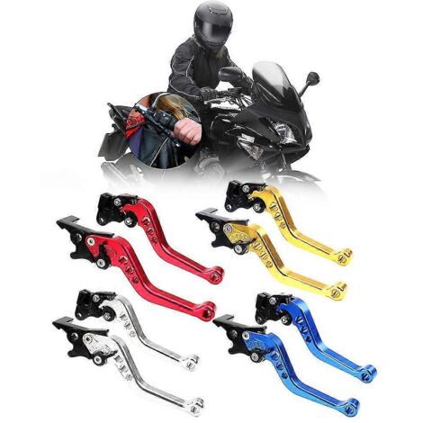 1 paire de poignées de frein et d'embrayage CNC pour moto, compatibles avec la modification de motos - Jaune (1/5)